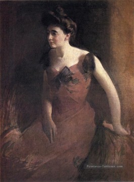  John Tableau - Femme dans une robe rouge John White Alexander